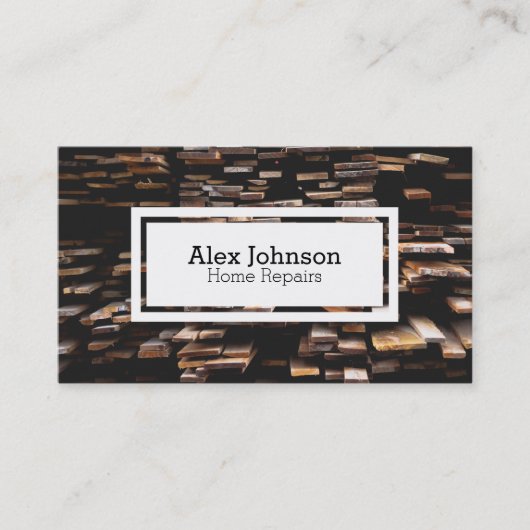 材木木製の家修理名刺 名刺 (正面)
