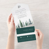 材木林 |モノグラム結婚ズ オールインワン招待状 (貼ってはがせる)