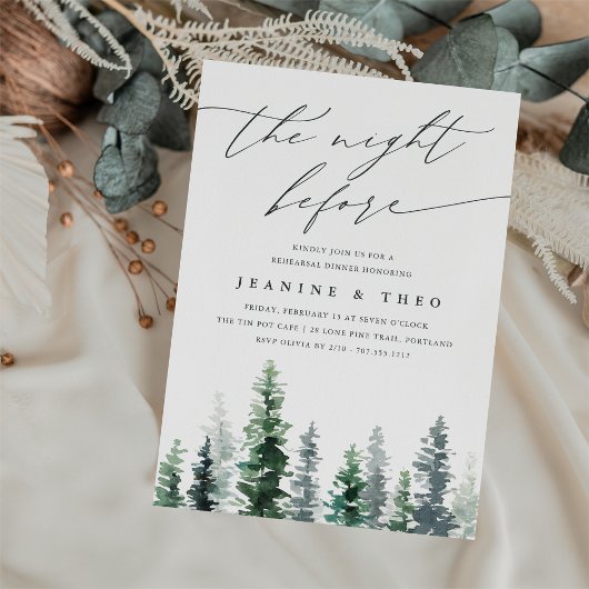 材木林 | 冬のエバーグリーンリハーサルディナー 招待状