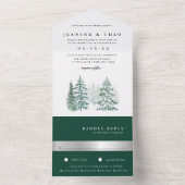 材木林 | 冬の水の色結婚が上がっている オールインワン招待状 (内側)