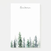 材木林 |緑の水色の木パーソナライズされた ポストイット (正面)