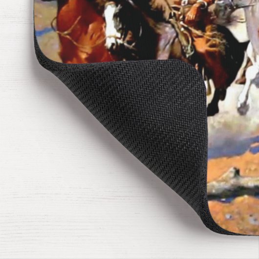 材木用ダッシュ、レミントン絵を描ズの マウスパッド (コーナー)