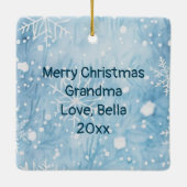 村お洒落のクリスマスパーソナライズされた セラミックオーナメント (裏面)