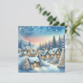 村お洒落のクリパーソナライズされたスマス シーズンカード (スタンド正面)