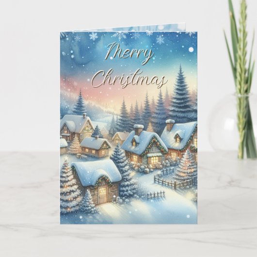 村お洒落のクリパーソナライズされたスマス シーズンカード (正面)