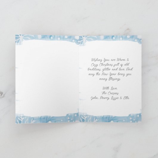 村お洒落のクリパーソナライズされたスマス シーズンカード (内部)