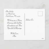 村お洒落のクリパーソナライズされたスマス シーズンポストカード (裏面)