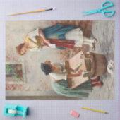 村でニュースを共有するウォシュラーイタリアン女性 薄葉紙 (クラフト)