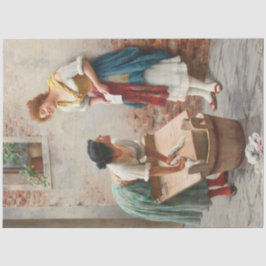 村でニュースを共有するウォシュラーイタリアン女性 薄葉紙