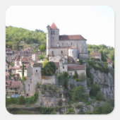 村と教会の眺め（写真） 3 スクエアシール (正面)