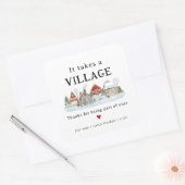 村に感謝のギフトキャンドルラベルを取る スクエアシール (封筒)