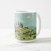 村のイタリアン風景画 コーヒーマグカップ (正面右)