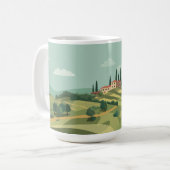 村のイタリアン風景画 コーヒーマグカップ (正面左)