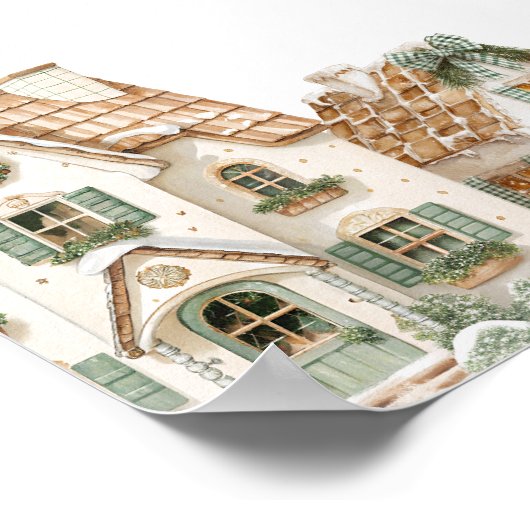 村のクリスマスベビーシャワーが楽しめる ポスター (角)