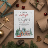 村のクリスマス冬の赤ちゃんシャワーが必要 招待状