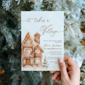 村のクリスマス冬の赤ちゃんシャワーを浴びる 招待状