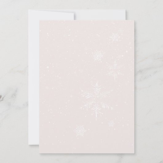 村のクリスマス冬の赤ちゃんシャワーを浴びる 招待状 (裏面)