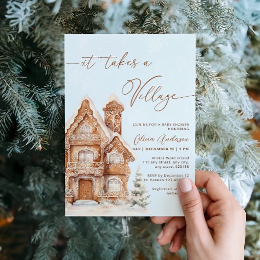 『村のクリスマス・ウィンター・ベイビー・シャワー』 招待状