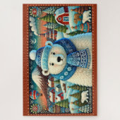 村のホッキョクグマとクリスマスツリー ジグソーパズル (縦)