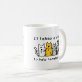 村のホームレス救済の猫を連れて行く コーヒーマグカップ (正面右)