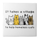 村のホームレス救済の猫を連れて行く タイル (正面)