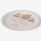 村の冬に赤ちゃんシャワーが浴びる ペーパープレート (アングル)