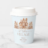 村の冬に赤ちゃんシャワーが浴びる 紙コップ (正面)