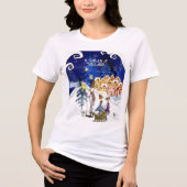 村の冬の妖精のママになるお姫様 トライブレンドTシャツ (正面)