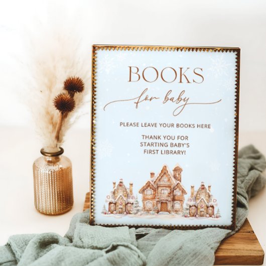 村の冬の本でベビー ポスター