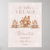 村の冬の赤ちゃんシャワーへようこそ ポスター (正面)