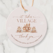 村の冬の赤ちゃんシャワーを必要とありがとう フェイバータグ (正面)