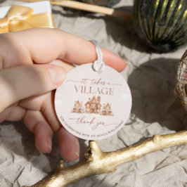 村の冬の赤ちゃんシャワーを必要とありがとう フェイバータグ