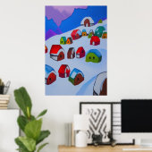 村の冬 | AIアートポスター ポスター (ホームオフィス)