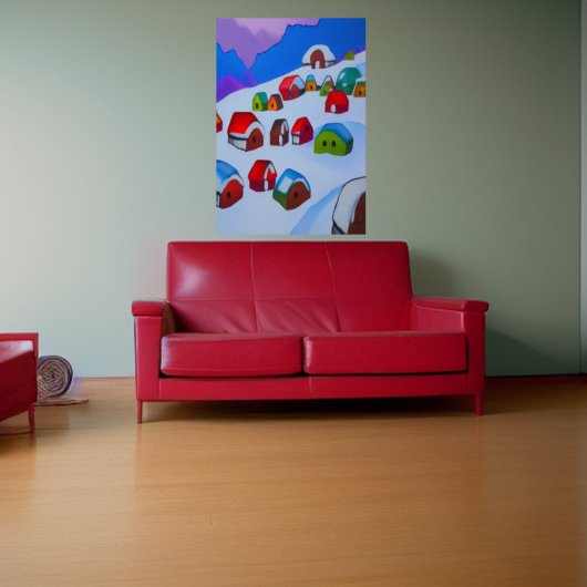 村の冬 | AIアートポスター ポスター