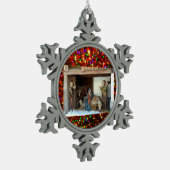 村の出生アンダーキャノピ数々のー色の星 スノーフレークピューターオーナメント (左)