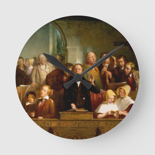 村の合唱団（12274参照） ラウンド壁時計 (正面)