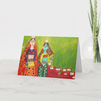 村の女の子 カード