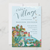 村の少年ベビーシャワーパーティー 招待状 (正面)