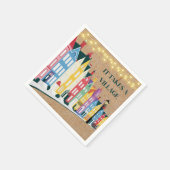 村の工芸品に赤モダンちゃんシャワーが必要 スタンダードカクテルナプキン (角)