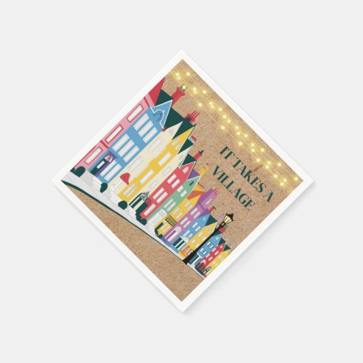 村の工芸品に赤モダンちゃんシャワーが必要 スタンダードカクテルナプキン (角)