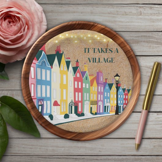 村の工芸品に赤モダンちゃんシャワーが必要 ペーパープレート