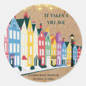 村の工芸品に赤モダンちゃんシャワーが必要 ラウンドシール (正面)