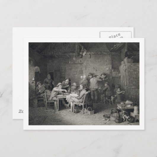 村の政治家、アブラハム・ライムが刻んだ ポストカード (正面/裏面)