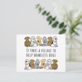 村の救済ホームレス犬の救助はがき ポストカード (スタンド正面)