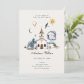 村の教会の庭での洗礼 招待状 (スタンド正面)