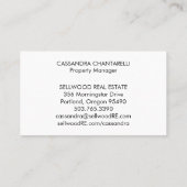 村の水の色の実在不動産ブローカーエージェントのリース 名刺 (裏面)