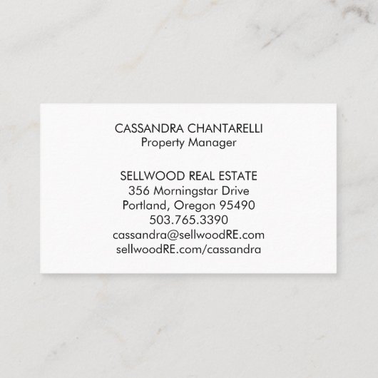 村の水の色の実在不動産ブローカーエージェントのリース 名刺 (裏面)