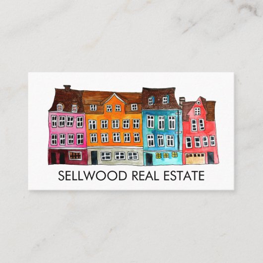 村の水の色の実在不動産ブローカーエージェントのリース 名刺 (正面)