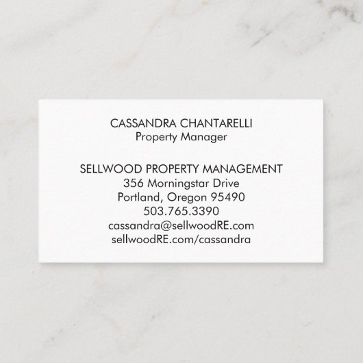 村の水の色の実在不動産ブローカーエージェントのリース 名刺 (裏面)