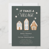 村の男の子の赤ん坊のシャワーが必要 招待状 (正面)